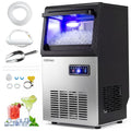 COSTWAY Kostkarka do lodu, maszyna do lodu, 34,5 x 33 x 62,5 cm, 41 kg – Czarny, oświetlenie LED, kg / 24, profesjonalny – Bar kg/24