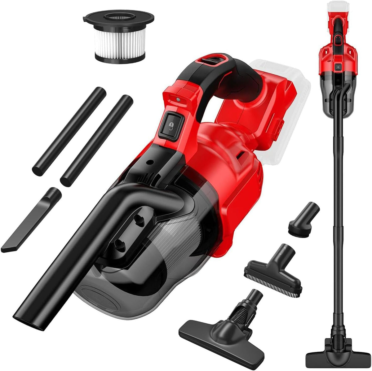 TsuIcaty Odkurzacz pionowy – odkurzacz bezprzewodowy, 18 V, 5 W, Czarny – praca bezprzewodowa, 5 w 1, Odkurzacz, HEPA Wasway 125 Filtr AWG