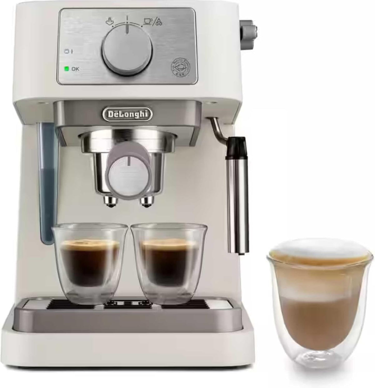 De'Longhi Ekspresy do kawy na jedną filiżankę, EC260.CR – 15 bar, 110 mm, Czarny / Srebrny, De 'Longhi EC260.CR Mchak mleczny – emulgator mleka