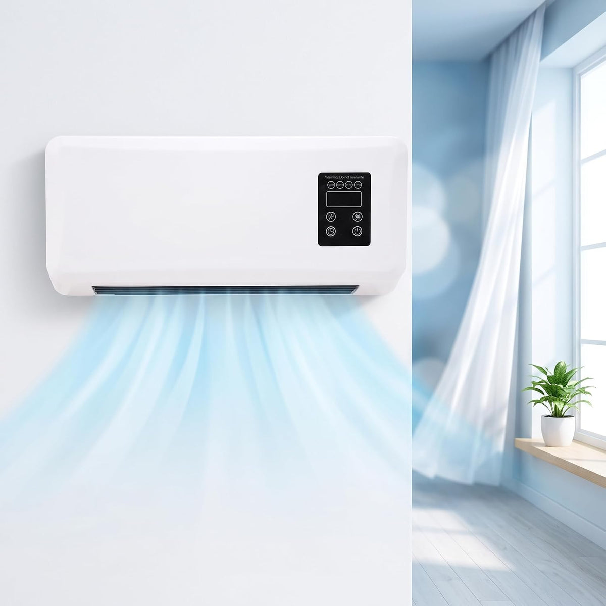 Klimatyzator EasyByMall – 45 W, Biały, Chłodziarka powietrza, zegar – 45 W chłodziarka i wentylator grzewczy