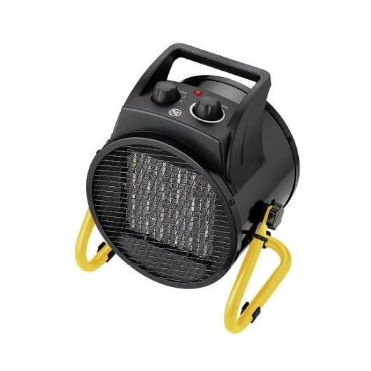 Drexon Ciężarówki do obsługi, 5 cm, 3000 W, 2.45 Kg – Czarny / Żółty, Chłodnica Canon elektryczny, 24 x 29 x 20, na zewnątrz – cichy, czarny