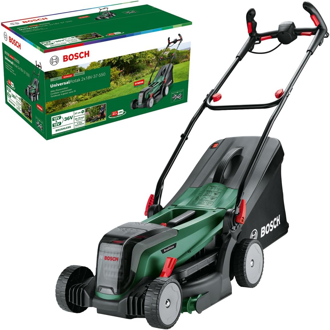 Bosch Kosiarki do trawy, 37 cm, 18 V, 40 l – Zielony, Kosiarka Akumulatorowa, 37 cm obszaru roboczego