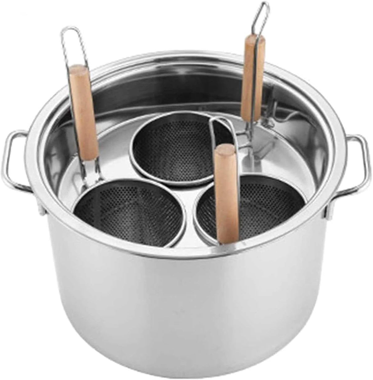 WDDEYYDS Marsze, 36x21,5 cm, Srebrny – stal nierdzewna, 3Cooker, profesjonalny, kuchenka z makaronem 3Holes