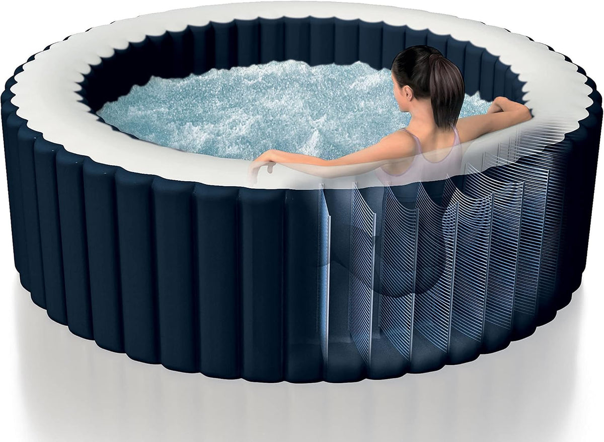 Baseny dmuchane Intex, 196 x 71 cm, 795 l – 46,8 kg, Niebieski/Biały, PureSpa 28430 zestaw do masażu bąbelkowego