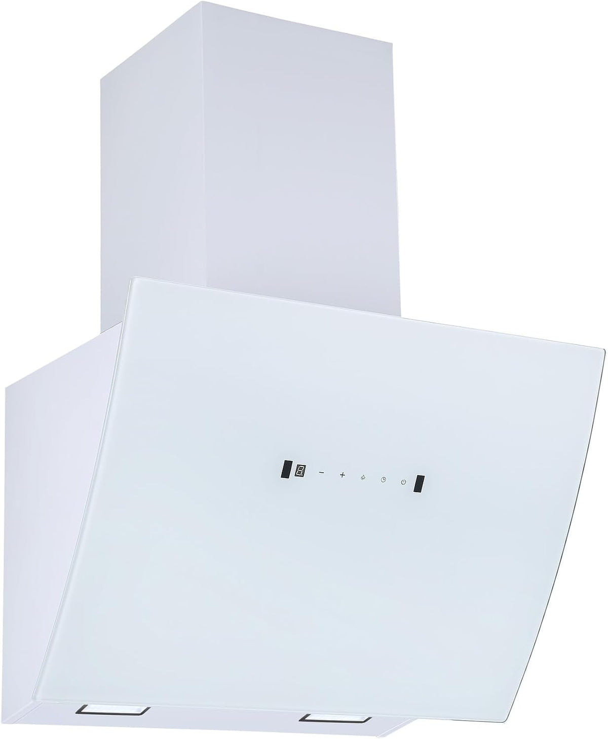 Okap kuchenny Respekta, CH99060WA, 60 cm – 72 dB, Srebrny / Biały, stal nierdzewna, oświetlenie LED – pochylona, biała