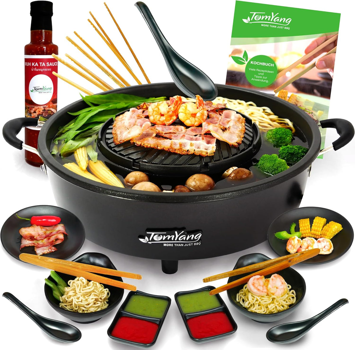 Grill TomYang, Czarny, elektryczny – Doniczka elektryczna z em, 10 sztuk, dla Tajski Original