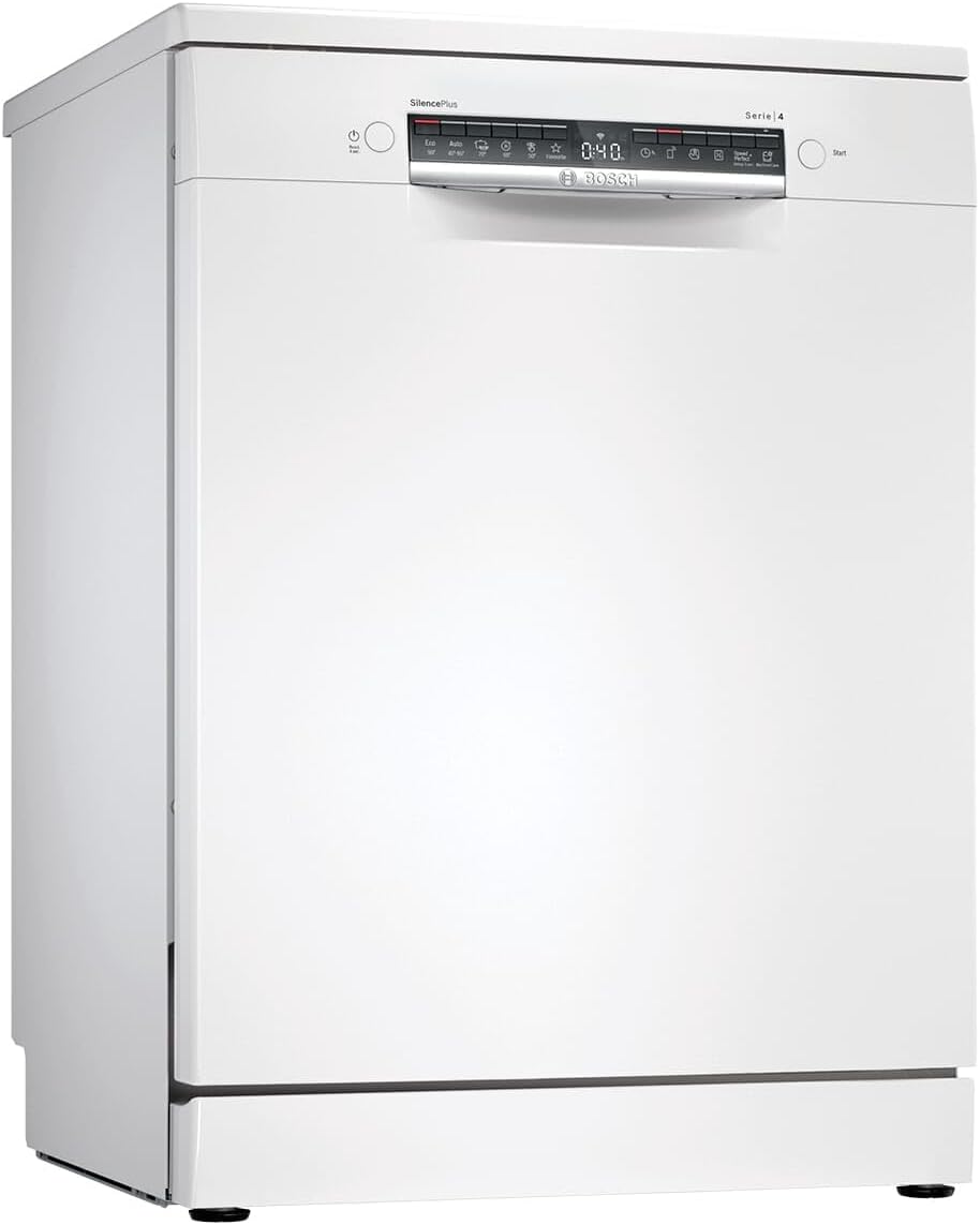 Bosch Zmywarka, SMS4EMW06E, 60 cm – Biały, SMS4EMW06E do naczyń, Strona główna Connect, 14 sztućców – Seria 4