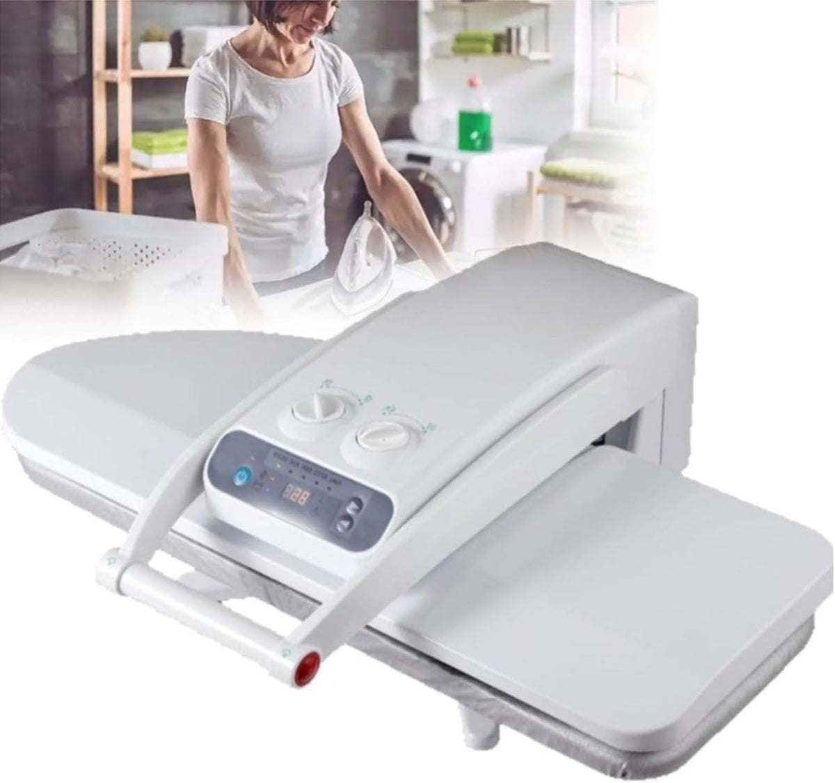 Prasy do prasowania parowego LIBRACTA, 1800 W, 650 x 240 mm – Czarny, automatyczne wyłączanie, Maszyna, Profesjonalne / Prasa – dotyk, 5 tryby