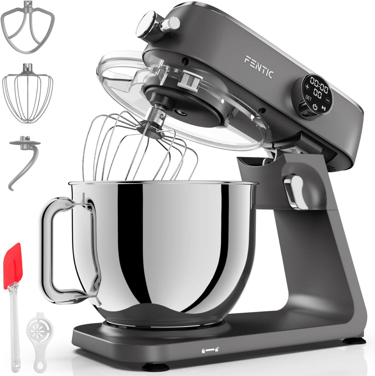 Robot kuchenny Fentic, 1800 W, 7 L, 75 dB – Czarny/Srebrny, timer, automatyczne wyłączanie, zabezpieczenie przed przegrzaniem – Misa RVS 7 L
