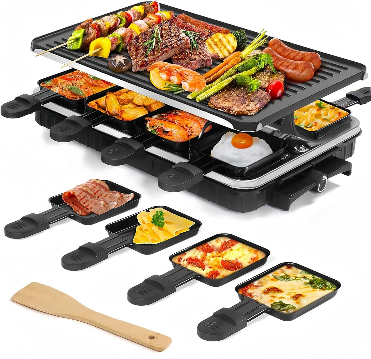 Grill LeuKoles, 2 W, Brązowy – 2 w 1, drewno, do owania wewnątrz