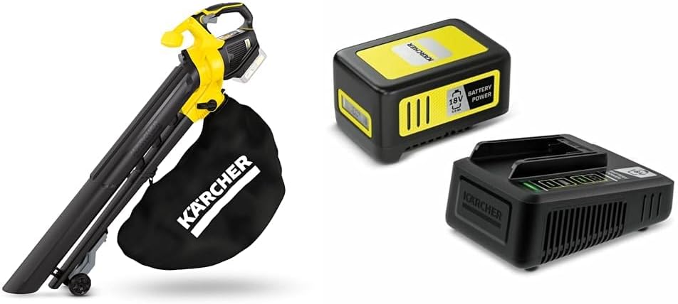 Kärcher Odkurzacz, 18 V, 5.0 AH, 12,5 l – Żółty/Czarny, BLV 18-200 Akumulatorowa dmuchawa i do liści