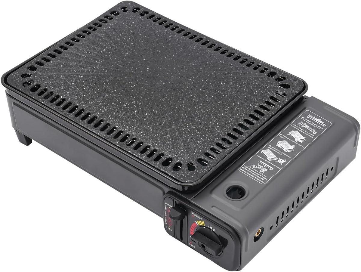 Płyta grzewcza yunaoii, 6,5 x 19,5 cm, 3 kg – Czarny, stal nierdzewna, funkcja grilla, przenośne – grill, kemping, wymienne, Grill z schowkiem – 25- 0