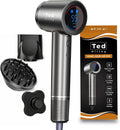 Ted Hilley Suszarka do włosów – 1600 W, Czarny, Diffuser, profesjonalny – dla Bouceaux & Koncentrator