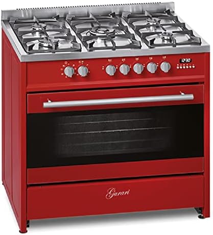 Kuchenki wolnostojące Gurari, 90 cm, 121 l – 3,8 kW, Czerwony, funkcja grilla, GCH E 911 R – kuchenka gazowa, elektryczna, Range Coocker