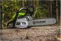 Piły łańcuchowe FIELDMANN, 405 mm – 2,40 kW, 550 ml, Zielony/Srebrny/Czarny, Piła łańcuchowa benzynowa – długość pręta 405 mm, moc wyjściowa 2,40 kW