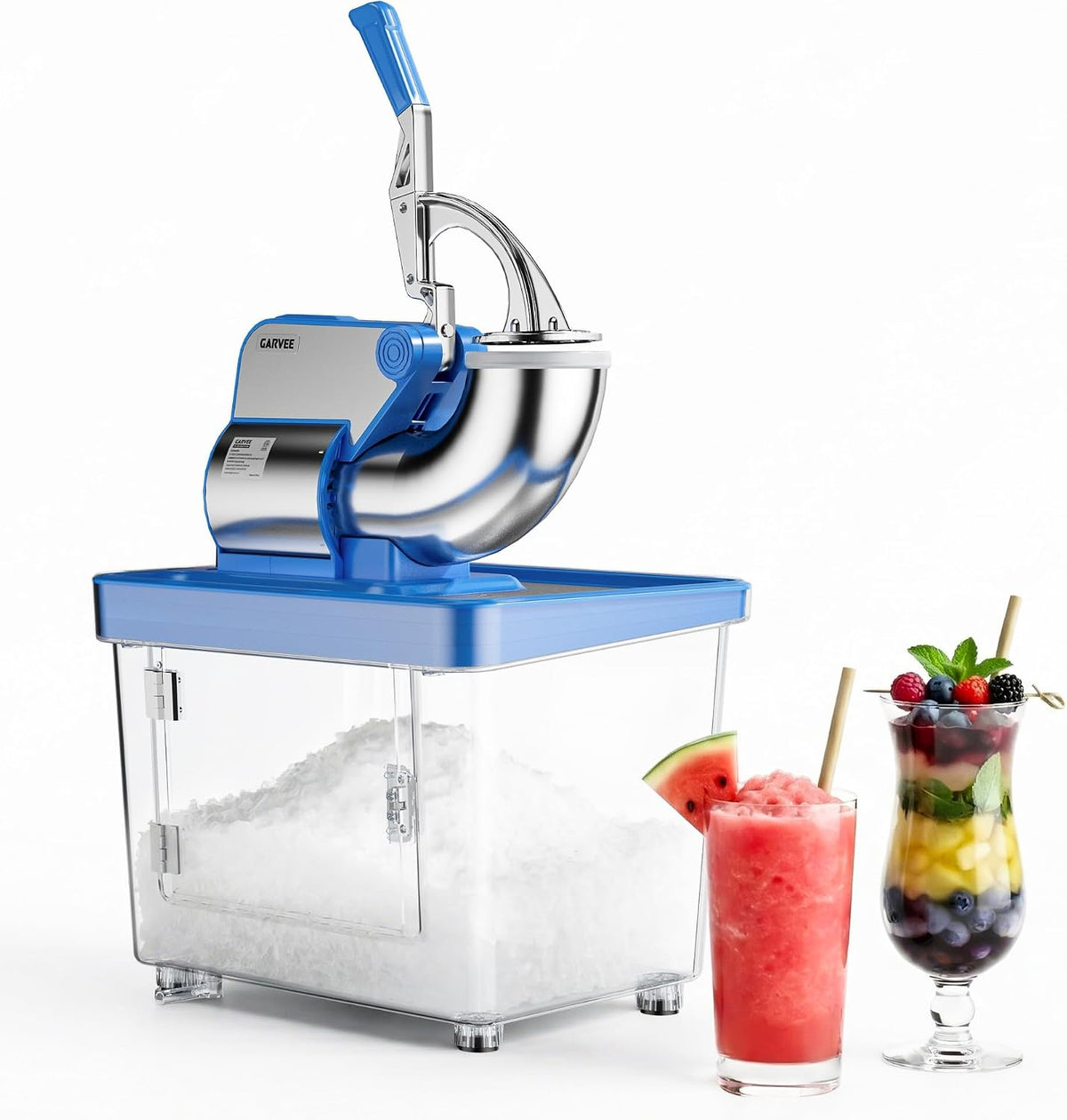 Garvee Kostkarka do lodu, maszyna do lodu – 300 kg, 34 l, 300 W, Srebrny – stal nierdzewna, 300 kg / h i sorbetu, restauracja, Dom 300 kg/h