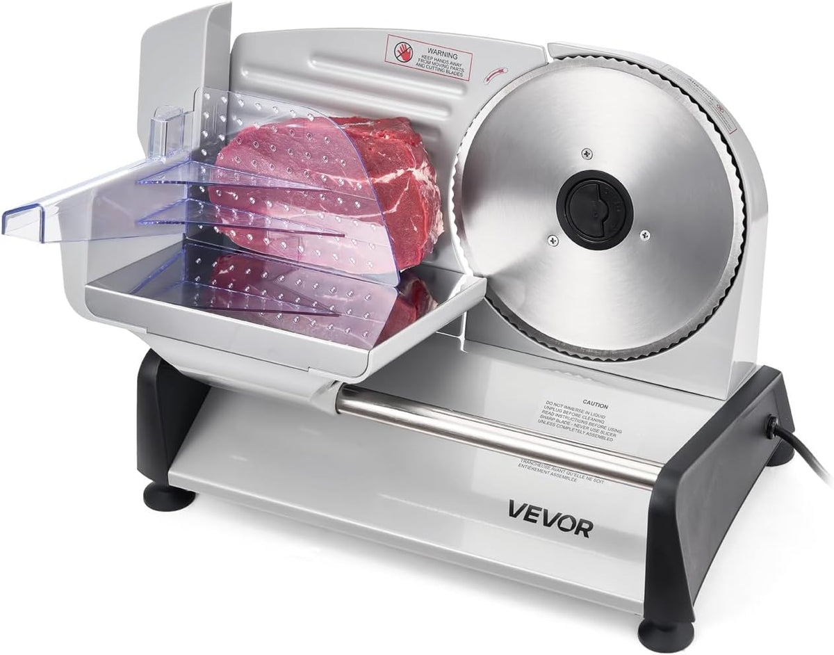 VEVOR Krajalnica, 200 W, 190 mm – Czarny, Bagietki i steki, do mrożonego mięsa, do kuchni – Elektryczny nożyce 200 W