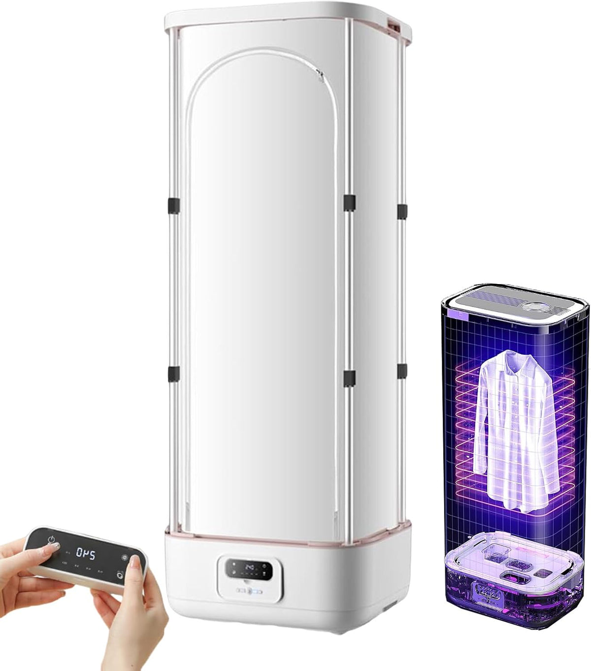 KJZQXYX Żelazko parowe – 900 W, 150 cm, Biały, składana konstrukcja – parownica do ubrań, Suszarka przenośna, duży zbiornik, zdejmowana