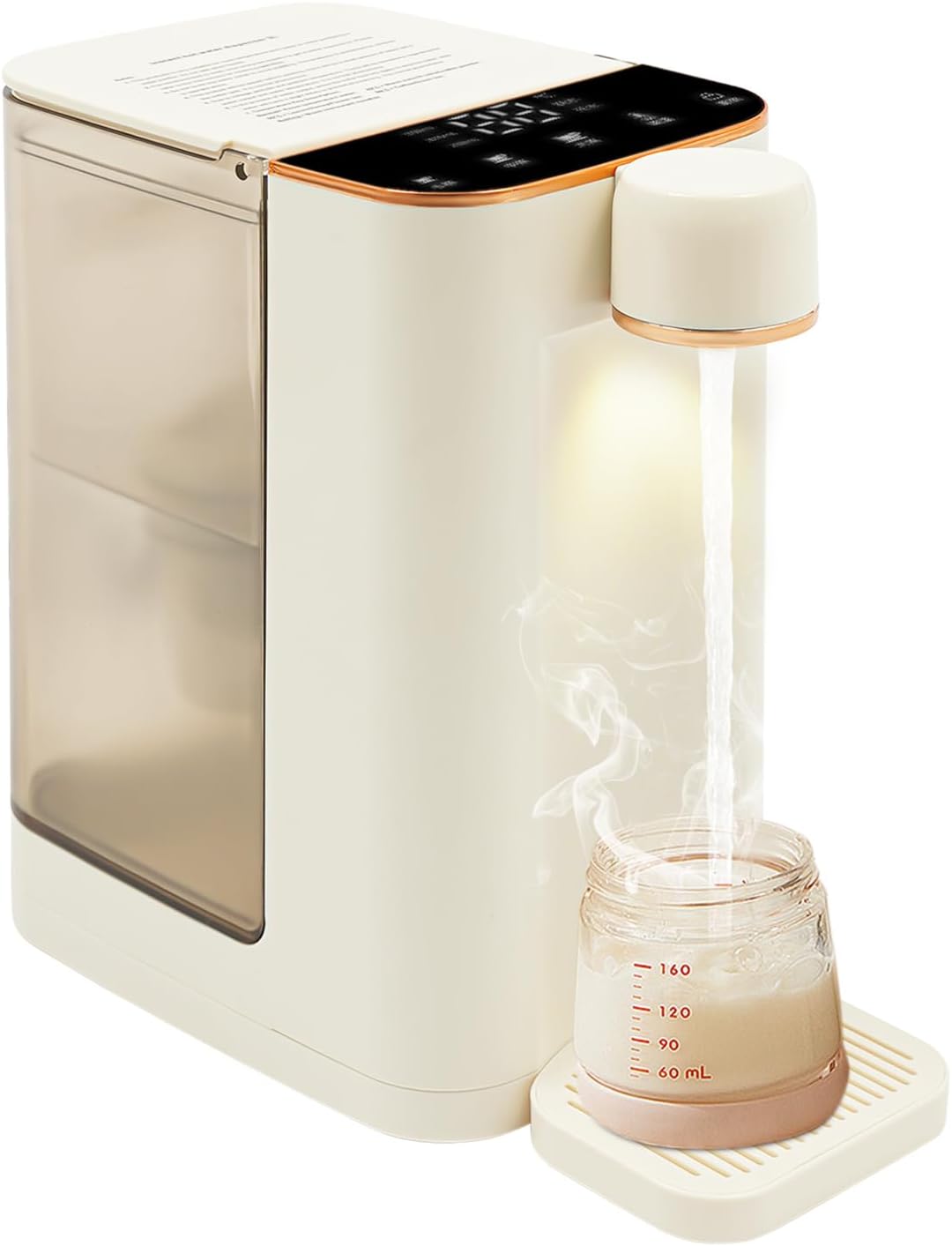 ClearFragrans Dystrybutor gorącej wody, 27 x 19 x 26 cm, 3 l – 220 V, Biały, oświetlenie LED, Maszyna do dystrybucji – zamek